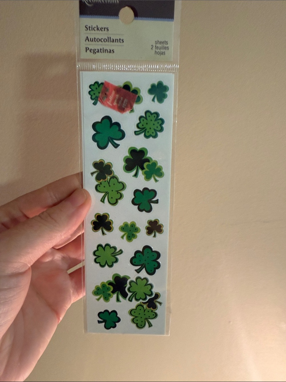 Recollections Green Shamrock Sticker Sheets - Assorted Clover Designs